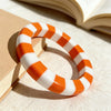 Boho Color-Blocked Resin Bracelet Geometric Striped Cuff Bracelet Stackable Jewelry Round Women Statement Bangle - Image 9