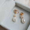 Delicate Irregular Freshwater Pearl Earring For Women Gold Color Metal Hanging Drop Earrings Statement French Jewelry - Image 9