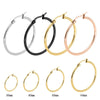 30-80mm Big Simple Classic Hoop Earrings For Women Girls Circle Stainless Steel Earrings Gold Silver Color Round Earings Gift - Image 5