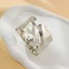 Irregular Wide Cuff Bracelet with Polished Metal Finish - Image 4
