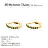 Stainless Steel Birthstone Earrings Minimalist Huggie Hoop Earrings for Women Tiny Round Circle Unisex - Image 8