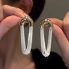 Metal C-Shaped Tassel Chain Earring for Women Elegant Silver Color Waterdrop Geometric Temperament Drop Earrings Jewelry - Image 9