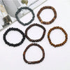 6PCS Wodeen Braided Wrap Leather Bracelet for Men Vintage Life Wood Beads Male Armband - Image 2