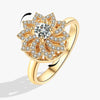 Adjustable Rotating Double Layer Flower Stacking Women'S Rings Gold Crystal Relife Spinning Ring - Image 8
