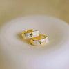 White Pink Enamel Tulip Floral Tea Cup Hoops Earrings for Women Spring Summer Gold Plated Jewelry Accessories - Image 2