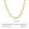 Chunky Gold Plated Link Necklace For Women, Stainless Steel Oval Thick Chain Choker Minimalist Jewelry Party Jewelry Gift - Image 18