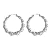 Ethnic Style Geometric Hoop Earrings Gold Silver Color Alloy Tone Bamboo Punk Women Big Hollow Creole Women - Image 9