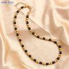 Mhs.sun 4/6/8/10MM Pearl Stainless Steel Bead Necklaces Classic Gold Plated For Women Men Daily Party Jewelry Gifts - Image 19