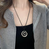 Jewelry Heart Necklace Black Wax Rope Charm Irregular Metal Pendant Necklaces Clavicle Chain for Couple Birthday Gift - Image 3