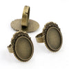 13x18mm 5pcs Antique Silver Plated And Bronze Plated Brass Oval Adjustable Ring Settings Blank/Base,Fit 13x18mm Glass Cabochons - Image 29