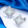 Opal Stone Witches Knot Stud Earrings Thai Silver Protection Amulet Earrings Jewelry for Women - Image 1
