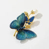 Women's Rhinestone Pearl Butterfly Brooches Fabric Embroidered Butterfly Insect Brooch Pin Party Office Jewelry - Image 3