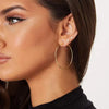 Hnsp 316L Stainless Steel Simple Hoop Earrings For Women Jewelry Accessories 40MM-50MM Circle Earring - Image 6
