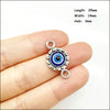 Palm Oval Flower Connectors Antique Silver Plated Blue Resin Eyes For Bracelets Charms Making Jewelry Hcjbab - Image 3