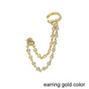 1pc Double Piercing 2 Hole Tassel Chain Mini Cz Hoop Earring Bling Cz Tennis Chain Clip on Earring Cuff Women Jewelry - Image 9