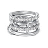 Multilayer Everly Stacked Ring Chunky Gold Plated Interlocking Zircon Multi Link Connected Rings Eternity Statement Jewelry Gift - Image 10