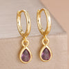2PCS Vintage Stainless Steel Gold Plated Zircon Dangle Earrings For Women Small Water Drop Earrings Punk Unisex Rock Jewelry - Image 4