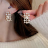 2 Pcs Imitation Pearl Rectangular Rhinestones Necklaces Stud Earrings for Women French Retro Chokers Light Jewelry Sets K - Image 3