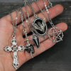 5Pcs Gothic Necklace Set For Women Halloween Jewelry Heart Bat Spider Cross Pendant Sweater Chain Daily Accessories Gift - Image 2