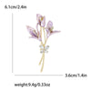 Resin Tulip Brooch for Women Unisex Rhinestone Flower Pin Pearl Plant Lapel Pin Banquet Party Backpack Gifts Jewelry Accessories - Image 12