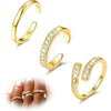 Gold Toe Rings for Women Open Toe Rings Adjustable Hug CZ Toe Ring Summer Beach Foot Jewelry - Image 1