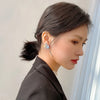Silver Color Big Plant Stud Earrings with Bling Zircon Stone for Women Jewelry Korean Earring Gift - Image 10