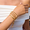 Minimalist Gold Color Plated Stainless Steel Hammer Pattern Geometric Chain Bracelet Heart shaped Hollow out Stackabl - Image 2