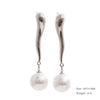 Imitation Pearls Drop Stainless Steel Golden Korean Hoop Earrings Charms Jewelry Gift - Image 25