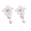 Elegant Baroque Imitation Pearl White Flower Drop Earrings for Women Dainty Dangle Earrings Banquet Party Jewelry Gift - Image 5