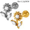 1PC Implant Steel Paved Flat Back Flower 3/4/5/6 Marquise CZ Labret Piercing Internal Thread Tragus Helix Lobe Earring - Image 12