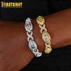 Iced Out Colorful Eye Infinity Link Bracelet for Men Rose Gold Color Cubic Zirconia Cuban Chain Hip Hop Jewelry - Image 5