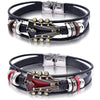 Retro Faux Leather Guitar Bracelet, Punk Rock Music Guitar Leather Bracelet, Handmade Braided Multi-Layer Wrap Bracelet - Image 1