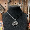 handmade y2k swirl spiral sun pendant stainless steel snake cord chain necklace - Image 1