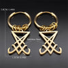 Lucifer and Satan Hoop Dangle Earrings Women Men Stainless Steel Sigil Of Lucifer Satan Gothic Occult Earring Jewelry E1714S08 - Image 6