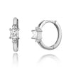 silver ear needle crystal zircon hoop earrings for women metal round ear buckles Wedding Jewelry gifts - Image 13