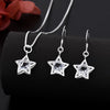 Silver pretty Crystal Star earring necklace for Women Party Wedding Jewelry Couple gift - Image 2
