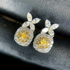Simple and Elegant Square Cubic Zirconia Earrings Bling Yellow CZ Dangle Women Wedding Engagement Jewelry - Image 13