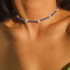 Glass Bead Choker Necklace with Flower-Shaped Bead Details - Image 16