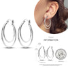 Silver Women Hoop Earrings Gifts For Girl U Rhombic Shape Geometric Lines Zircon Earring - Image 26