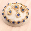 Red Zircon Silver Gold Color Jewelry Sets Bridal Wedding Earrings Rings Pendant Necklace Stone Bracelets Set For Women - Image 10