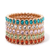 6x8mm Enamel Crystal Bracelets For Women Gold Color Zirconia Rhombus Bead Elastic Bangle - Image 4