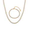 Gold Plated Shiny Marquise Oval Shape Zircon Crystal Tennis Chain Choker Necklaces Bracelets Jewelry Set For Woman - Image 7