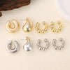 C-Shaped Clip-On Ear Cuff with Water Drop Detail - Image 32