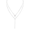 Shiny Crystal Y-Shaped Tassel Necklace for Women Silver Color Zircon Double Layered Necklace Wedding Jewelry - Image 6
