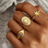 3Pcs/Set Stainless Steel Rings for Women Men Vintage Geometric Vortex Star Open Rings Set Advanced Design Jewelry Gifts - Image 1