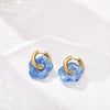 Flower Resin Acrylic Drop Earrings Gold Color Round Circle Stainless Steel Ear Buckle Hoop Earrings For Women Jewelry Gift - Image 9