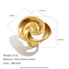 316L Stainless Steel Twisted Spiral Hollow Wide Band Open Ring Gold Plated Jewelry For Women Gift - Image 10