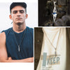 Stylish Blue Stone Man Necklaces Stainless Steel Jewelry Cube Pendant Collar Birthday Party Dad Boyfriend Valentine Gifts - Image 4