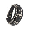 80s Black Round Square Gothic Spike Bracelet Punk Rock Bracelet Studded Faux Leather Bracelet for Men Women - Image 4