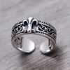Vintage Crusader Flower Anchor Couple Resizable Rings for Women Men Gothic Punk Hip Hop Jewelry - Image 1